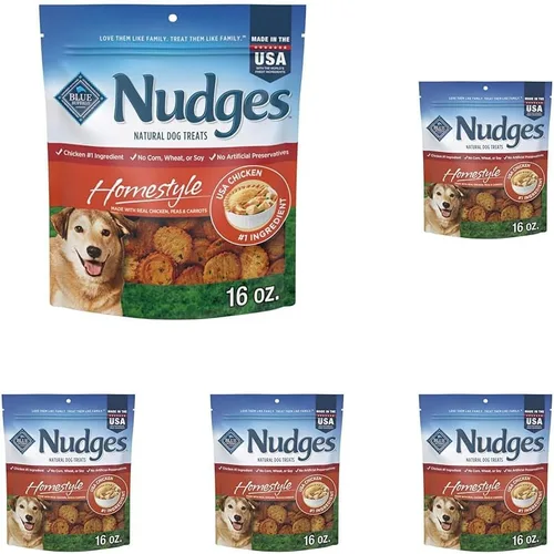 Miniatura 19 de Blue Buffalo Nudges Homestyle - Golosinas naturales para perros, fabricadas en los Estados Unidos con pollo, guisantes y zanahorias reales, bolsa