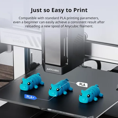 Miniatura 5 de ANYCUBIC PLA Plus (PLA+), filamento para impresora 3D de 1.75mm, filamento de impresión 3D de alta resistencia, precisión dimensional +/- 0.02mm