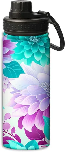 Miniatura 27 de Botellas de agua aisladas de 18 onzas, con estampado de mal de ojo, botella de agua deportiva aislada de doble pared a prueba de fugas, taza térmica