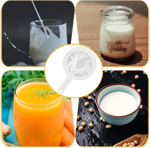 Miniatura 7 de Uenhoy 2 coladores de malla de nailon ultrafinos 100/400 de malla para cocina, yogur, colador de plasitc con asa, filtro de tamiz para alimentos