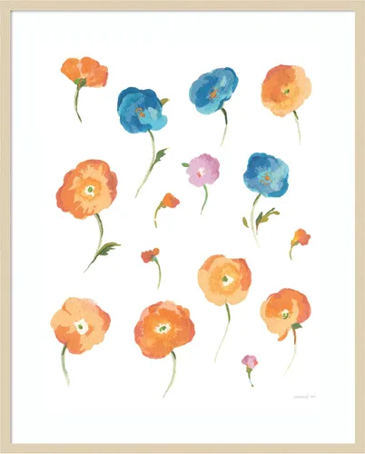 Miniatura 6 de Amanti Art Framed Wall Art Print 24x20 Retro Flowers II by Danhui Nai, Flowers Wall Art, Modern Contemporary Decor, Small Poster Painting Artwork