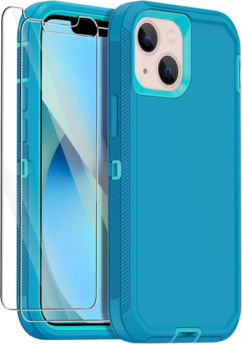 Miniatura 12 de Funda para iPhone 13 Mini con 2 protectores de pantalla, protección contra caídas a prueba de golpes, cuerpo completo, resistente, 3 capas, militar