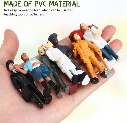 Miniatura 3 de Totority People Everyday Heroes Figuras de acción para niños pequeños, 7 piezas de ayudantes comunitarios - Modelos realistas de ocupaciones