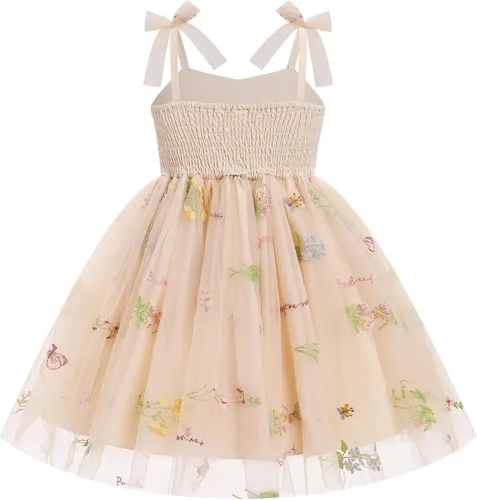 Miniatura 9 de IMEKIS Vestido de princesa de cumpleaños para niña pequeña, confeti brillante, bohemio, arco iris, pastel, sesión de fotos, traje para 1-6T