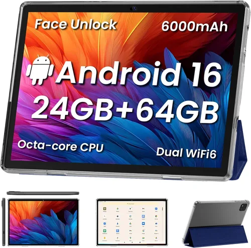 Miniatura 7 de COLORROOM Tablet Android16, tabletas de 10 pulgadas, CPU Octa Core, 24GB+64GB+512GB de expansión, batería de 6000 mAh+carga rápida de 18 W, WiFi