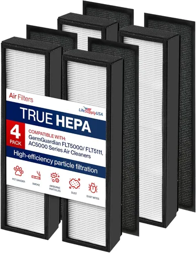 Miniatura 8 de FLT5000/FLT5111 Filtro C de repuesto compatible con purificadores de aire de la serie GermGuardian AC5000 HEPA + prefiltro de carbono LifeSupplyUSA