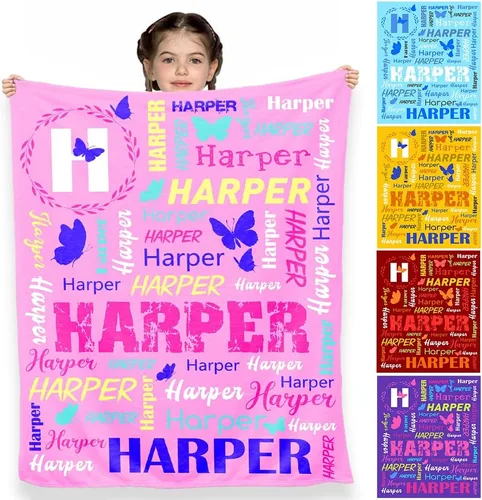 Miniatura 24 de D-Story Mantas personalizadas, mantas personalizadas con nombre, manta americana, manta africana para niña, mantas personalizadas para niños