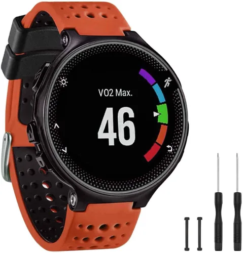 Miniatura 10 de GVangel - Correa compatible con reloj inteligente Garmin Forerunner 235, correa de silicona suave de repuesto para 220/230/235/620/630/735XT/235