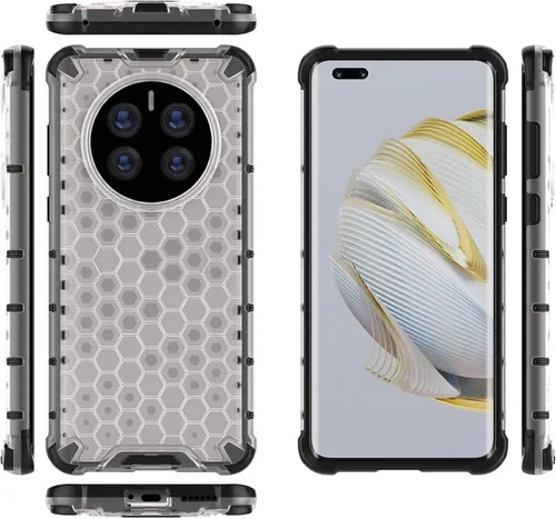 Miniatura 20 de Pzwoxukhov Funda para Huawei Mate 50 Pro, funda para Huawei Mate 50 Pro Honeycomb Anti-Drop Shock-Absorbing Case Negro