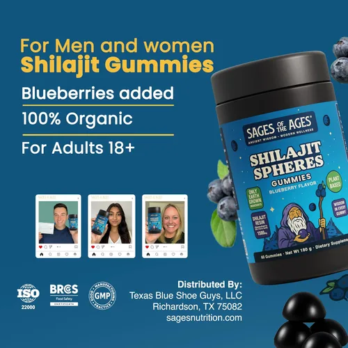 Miniatura 6 de Gomitas Shilajit – 1500 mg de shilajit del Himalaya para hombres Energía y Resistencia – Complejo de ácido fúlvico puro – Orgánico, vegano, sin OMG