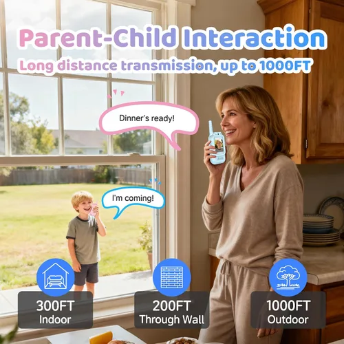 Miniatura 6 de Walkie Talkies de video con pantalla en tiempo real y cambiador de voz, radios recargables de largo alcance para niños de 3 a 12 años, regalos