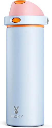 Miniatura 19 de Botella de agua aislada de 40 onzas con popote, botella de agua de metal de acero inoxidable con tapa 2 en 1, a prueba de fugas, fría durante 24