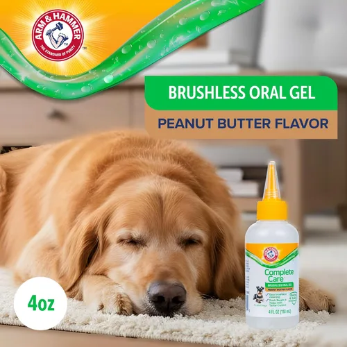 Miniatura 2 de Arm & Hammer Complete Care Gel oral sin escobillas para perros, sabor a mantequilla de maní, pasta de dientes para perros sin cepillo, bicarbonato
