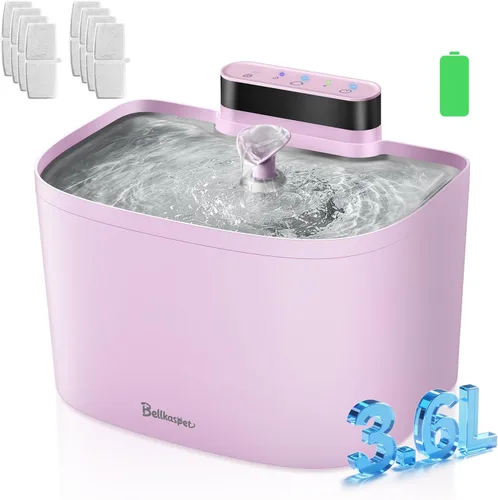 Miniatura 11 de Fuente de agua para gatos, fuente inalámbrica para gatos de 122 oz/3.6 L, fuente de agua inalámbrica para gatos en interiores, fuente de agua