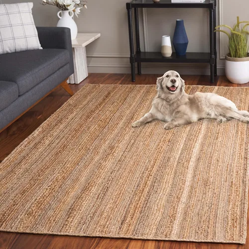 Miniatura 7 de SAFAVIEH Alfombra de área de colección de fibra natural, 5 x 8 pies, natural, hecho a mano, ideal para zonas de alto tráfico en sala de estar