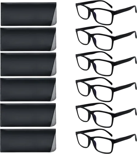SIGVAN Paquete de 6 lentes de lectura para mujeres y hombres, bloqueo de luz azul, bisagra de resorte, antifatiga ocular/deslumbramiento, lectores 6