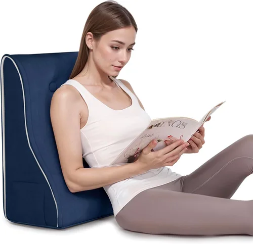 Miniatura 10 de Almohada de lectura de cuña de espuma viscoelástica para cama, almohada ergonómica para adultos con reposacabezas ajustable, almohada de cama