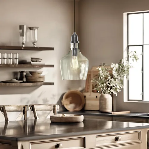 Miniatura 5 de INK+IVY Auburn - Lámpara colgante de cocina para comedor, luces industriales, lámpara colgante en forma de campana de vidrio soplado a mano