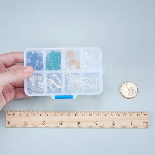 Miniatura 7 de SUNNYCLUE 1 caja para hacer 6 pares de aretes colgantes con cuentas de cristal, kit de iniciación para hacer aretes colgantes de árbol de Navidad
