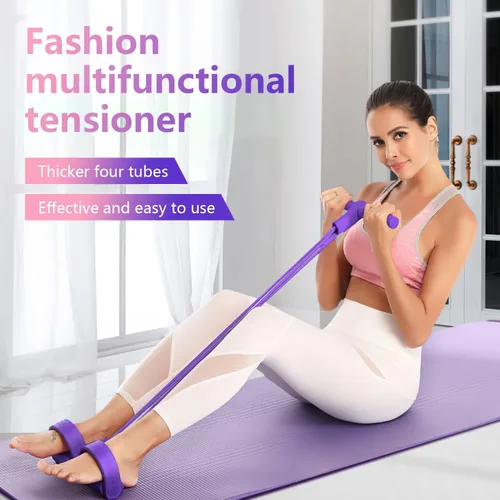 Miniatura 2 de 21 Bandas de Resistencia para Fitness - 4 Tubo Pedal Tira de Tobillo, Bandas Elásticas Mejoradas para Ejercicio de Abdominales, Cuerda de Tensión