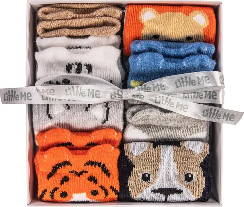 Miniatura 5 de Little Me Paquete de 8 calcetines para bebé temática de animales de 0 a 12 meses Multi