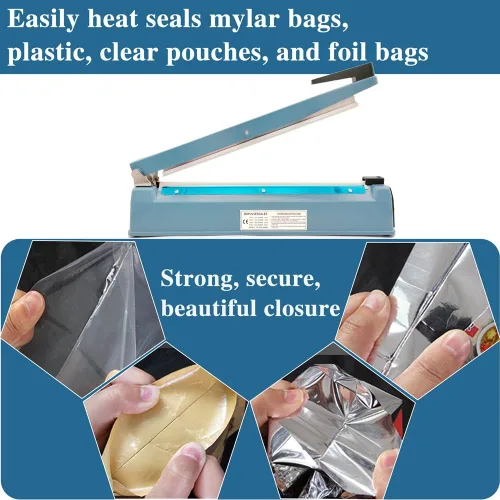 Miniatura 4 de Selladora Térmica por Impulsos de 12 Pulgadas 5mm Selladora de Bolsas Mylar Máquina Selladora Térmica, Selladora Térmica Manual de 110v para Bolsas