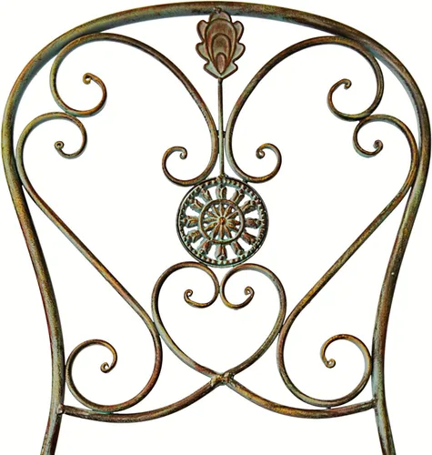 Miniatura 7 de Westcharm Silla plegable de metal para exteriores para patio exterior con diseño de cola de pavo real, juego de 2