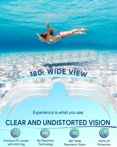 Miniatura 5 de Swim Goggles, Polarized Adult Swimming Goggles Bungee Strap No Hair Pulling Anti-fog Pool Goggles for Men Women 02-Transparente