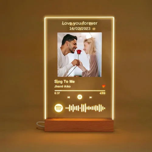 Miniatura 10 de Regalos de fotos personalizados para novio, novia, mujer, pareja, marcos de fotos personalizados, placa acrílica, luz nocturna para mejor amigo