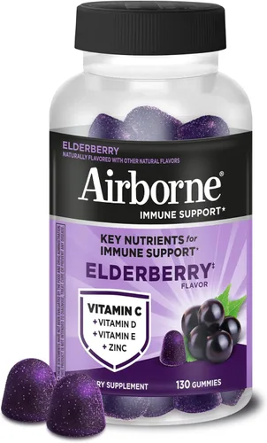 Miniatura 19 de Airborne - Gomitas de saúco + zinc y vitamina C para adultos, suplemento para fortalecer el sistema inmunológico con vitaminas D y zinc