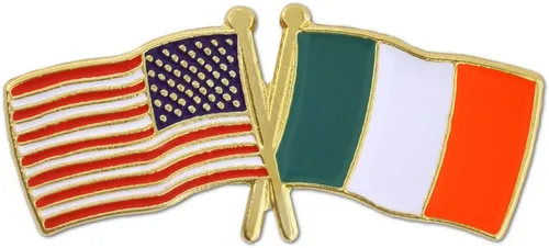 Miniatura 58 de PinMart Pin de solapa esmaltado con bandera de la amistad cruzada de Estados Unidos y el mundo