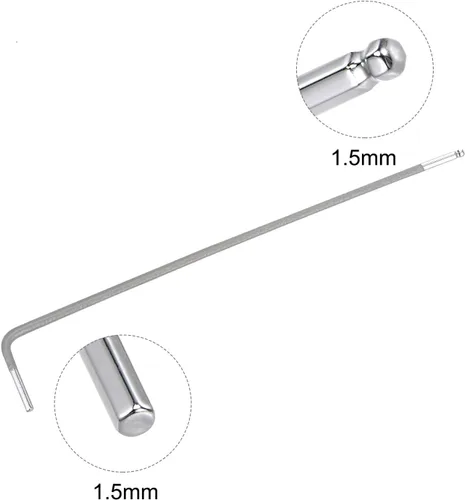 Miniatura 3 de uxcell Llave hexagonal de extremo de bola de 0.059 in, herramienta de reparación de acero S2 en forma de L brazo largo 2 piezas