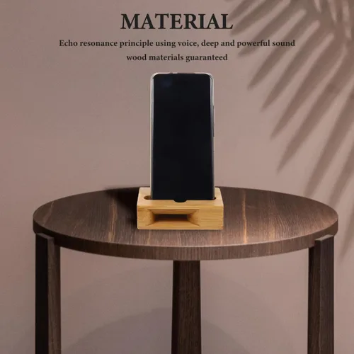 Miniatura 3 de HOMSFOU Amplificador de sonido para teléfono y soporte universal de madera para teléfono, 3.93 x 2.36 x 4.72 pulgadas, base de altavoz de escritorio