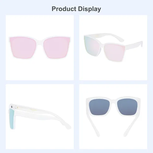 Miniatura 5 de COCOSAND Lentes de sol polarizados para niños, protección UV 400, retro, cuadrados, futuristas, para jóvenes, adolescentes, niños y niñas de 5 a 12