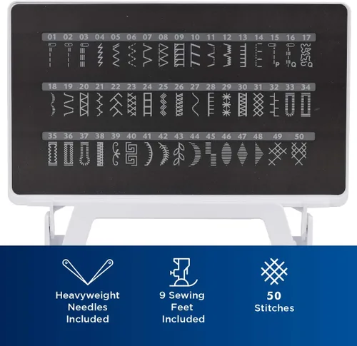 Miniatura 4 de Máquina de Coser Brother ST150HDH, Fuerte y Resistente, 50 Puntadas Incorporadas, Pantalla LCD, 9 Prensatelas Incluidos y Mesa Ancha para Máquina