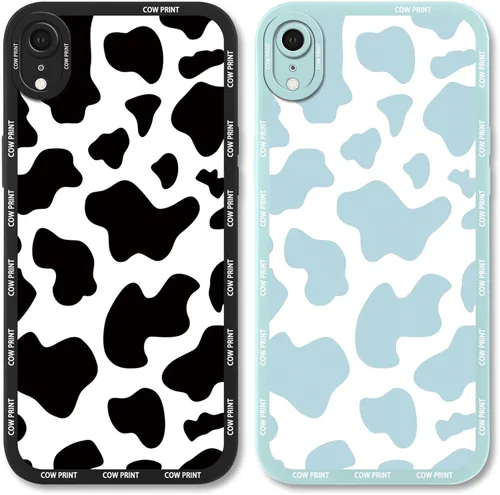 Miniatura 15 de Paquete de 2 bonitas fundas de teléfono para Apple iPhone 13 de 6.1 pulgadas, funda protectora de silicona con estampado de vaca a la moda, delgada