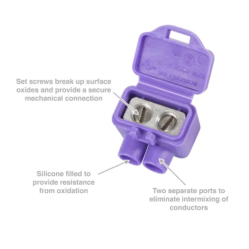 Miniatura 2 de King Innovation 95015 AlumiConn - Conector de cable, paquete de 10, morado, conteo