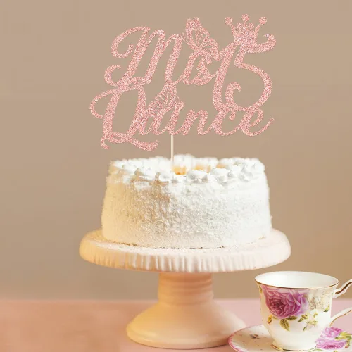 Miniatura 9 de Kaoenla Mis membrillo 15 para tartas dorado con purpurina para cumpleaños 15, saludos a los 15 años, quinceañera, decoraciones de feliz cumpleaños