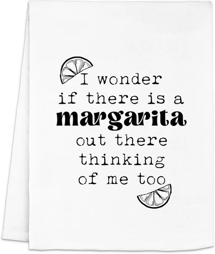 Miniatura 14 de Toalla de cocina divertida de Moonlight Makers, necesito una margarita enorme, paño de cocina con saco de harina, dulce regalo de inauguración
