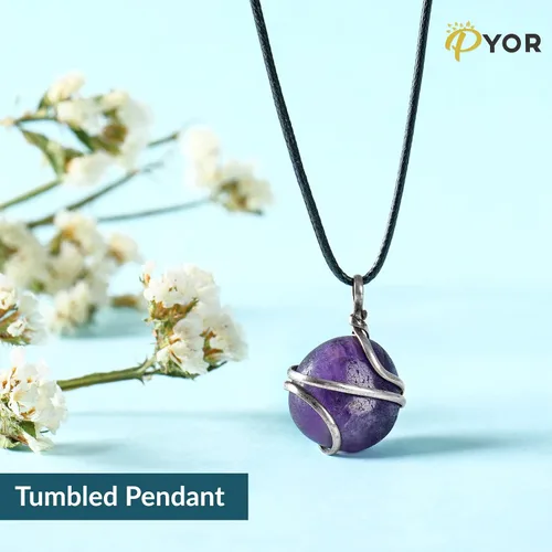 Miniatura 93 de PYOR Collar con colgante curativo de Reiki de cristal, gemas de buena suerte, prosperidad, riqueza, piedras preciosas naturales, collares de buena