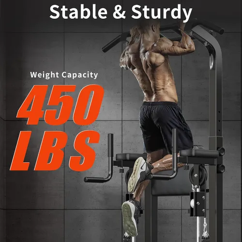 Miniatura 3 de SogesHome Power Tower Pull Up Bar and Dip Station, Multi-Function Free Standing Pull Ups, Adjustable Height Dip Bar Strength Training Workout