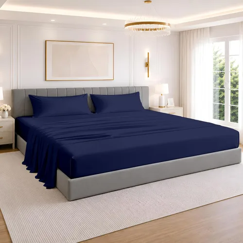 Miniatura 10 de SGI Bedding Juego de sábanas de 108 x 108 pulgadas, 4 piezas, 100% algodón egipcio, bolsillo profundo de 12 pulgadas, ultra suaves, transpirables
