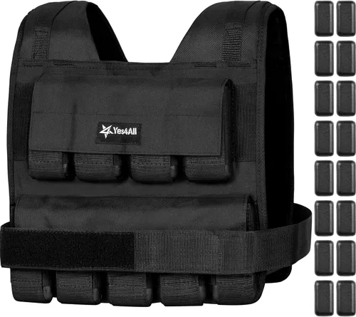 Miniatura 10 de Yes4All - Chaleco con peso ajustable de 11 a 32 libras con tira reflectante, chaleco de peso grande para entrenamiento de fuerza para hombres