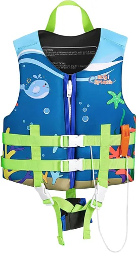 Miniatura 12 de HeySplash Chaleco de natación para niños pequeños, chaqueta de natación para niños de 30-50/50-80 libras, chaleco flotante para niños con correa