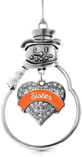 Miniatura 234 de Colgante de plata con diseño de Detroit con forma de corazón y muñeco de nieve con circonitas cúbicas