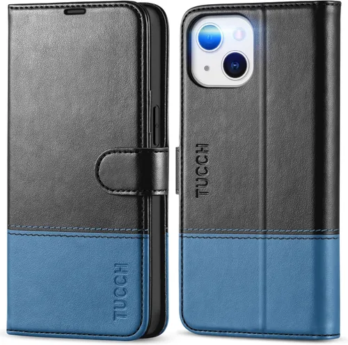 Miniatura 18 de TUCCH Funda Tipo Billetera para iPhone 13 (6.1") 2021, con Bloqueo RFID, con Soporte para 3 Tarjetas, de Piel Sintética, Tipo Folio