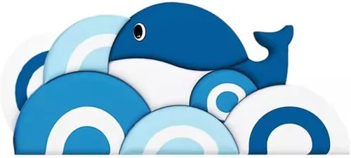 Paneles de pared 3D con patrón de ballena, panel de pared 3D para niños, pegatinas decorativas de pared de tatami, papel tapiz autoadhesivo