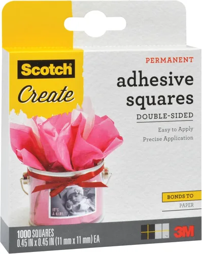 Miniatura 3 de Scotch Cuadrados adhesivos, 0.45 x 0.45 pulgadas, 1000 unidades, excelentes para todas las manualidades de papel (009-1000-CFT) (paquete de 2)