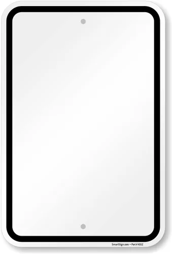 Miniatura 10 de SmartSign Letrero de metal en blanco de 24 x 18 pulgadas con borde, serigrafiado, aluminio laminado U52 de 80 mil a prueba de óxido, blanco y negro
