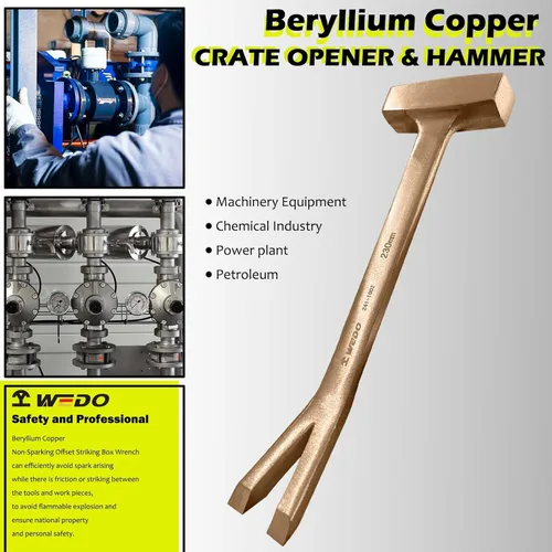 Miniatura 4 de WEDO Abridor de cajas sin chispas, Abridor de cajas de seguridad sin chispas, cobre de berilio, estándar DIN, certificado BAM y FM, 2.756x9.055 in